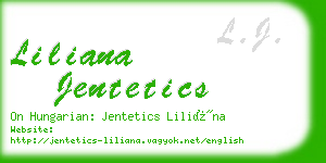 liliana jentetics business card